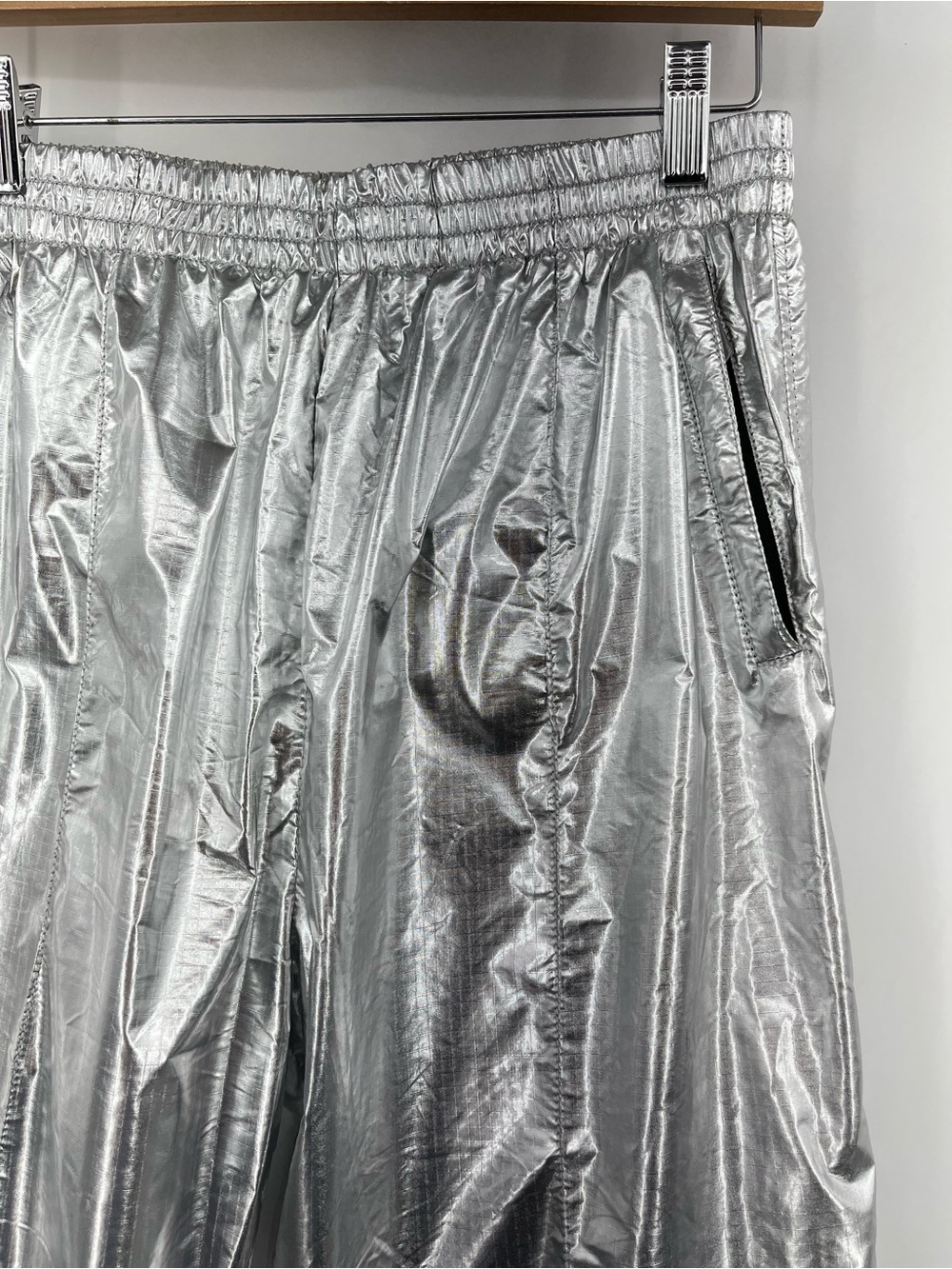 The Mighty Company metallic track pants 0747 Womens silver jogger large - Picture 3 of 10